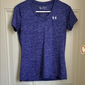 Under Armour Women's Heathered Blue V-Neck Tee